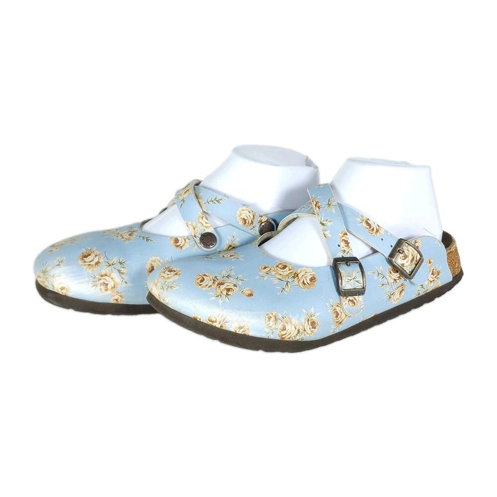 Papillio By Birkenstock Women's EU38 US7 Light Blue Slip-On Mules Clogs Shoes - Picture 1 of 16